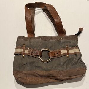 Mona B Brown and Gray Tote Bag